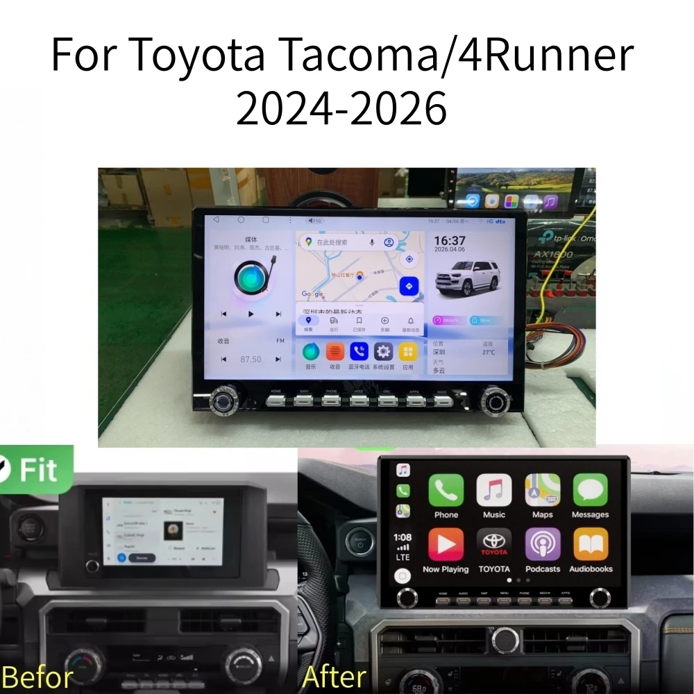 

14.6 Inch Screen Android 14 For Toyota Tacoma/4Runner 2024-2026 Auto Radio Car GPS Player Navigation Head Unit Multimedia Stereo