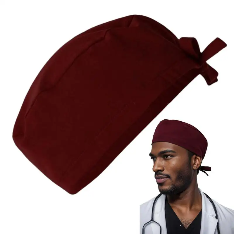 Medische Hoed Lang Haar Cordlock Verpleging Scrub Caps voor Vrouwen en Mannen Katoen Zachte Chef Tandheelkundige Chirurg Sanitaire Chirurgische Hoeden