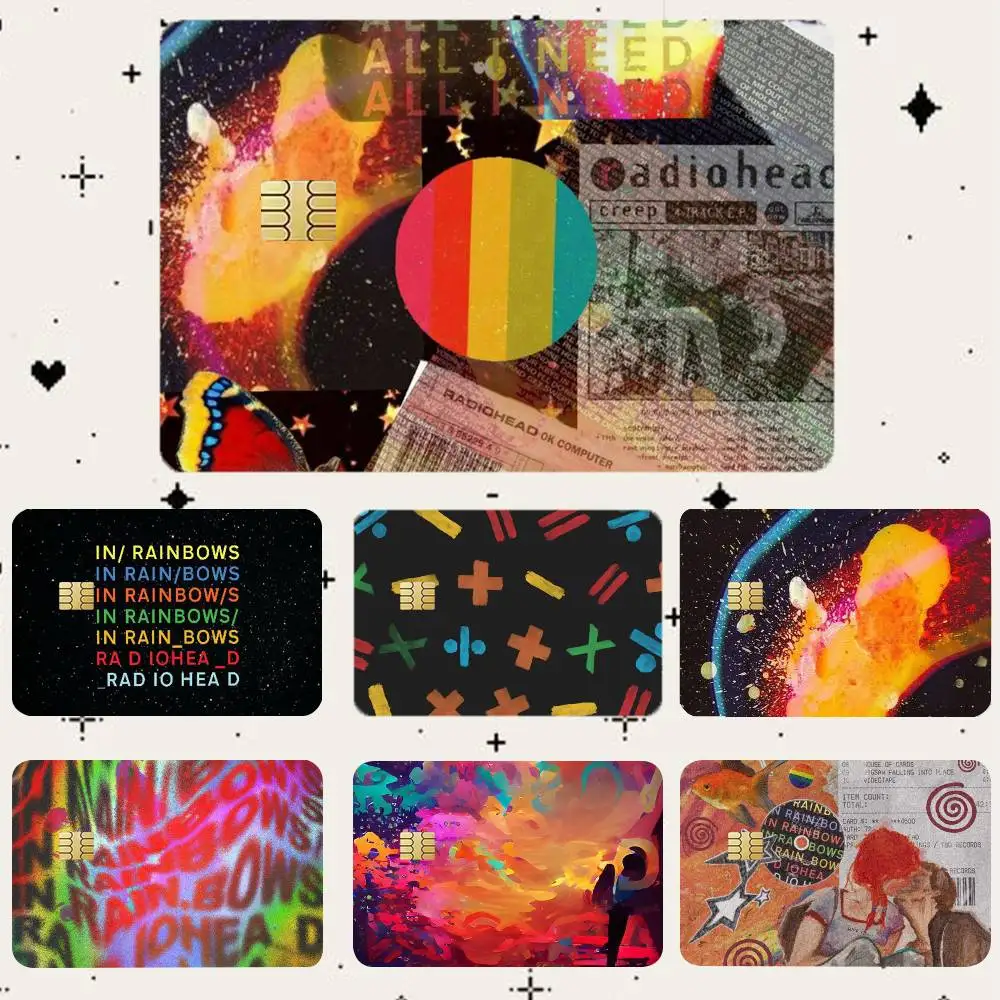 

R-Radiohead In Rainbows Skin Sticker Wrap HD Waterproof Card Skins Protective Stickers for Credit Bank Game Cards