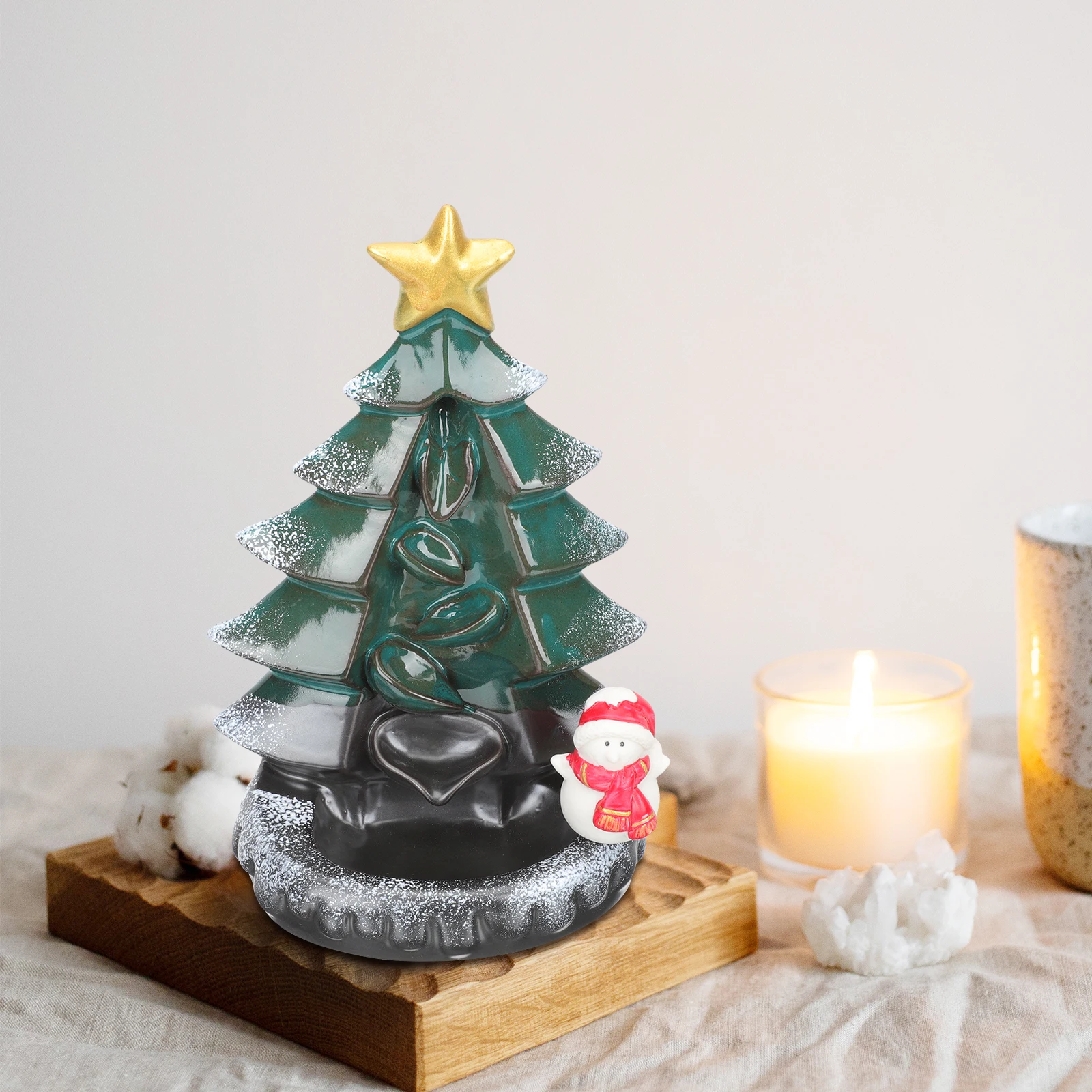 

Handcrafted Christmas Incense Burner Ornament Desktop Censer Decoration for Meditation Relaxation Stress Relief and Air