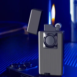 Torch Lighter Cigarette Lighters Butane Gas Inflation Smoking Accessories Double Fire Flame Windproof Grinding Wheel Flint Men