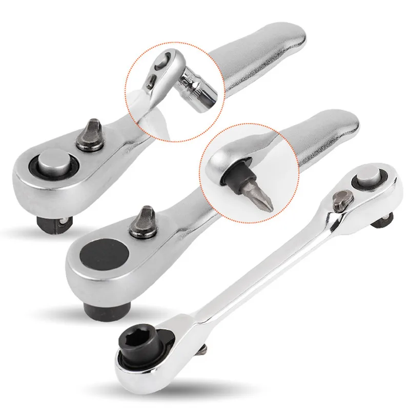 Imagem -05 - Mini Double Ended Chave Catraca Soquete Rápido Rod Chave de Fenda Bit Tool x Catraca Handle 4