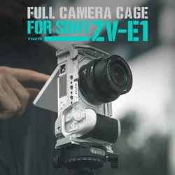 TILTA for Sony ZV-E1 zve1 Cage Camera Kit Silver TA-T35-A-S with Silicone Grip Dslr Rig Cold Shoe Nato Handle