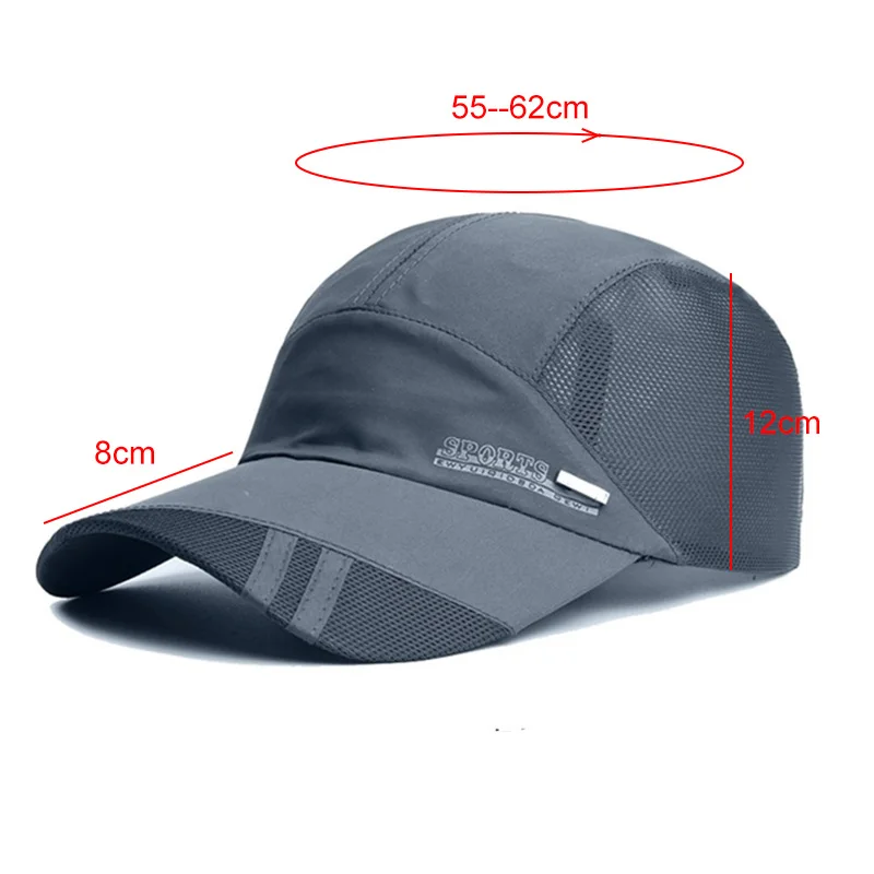 Schnell trocknende Herren-Baseballmütze für Sport, cooles Mesh, Sommer-Damen-Sonnenhut, Angeln, Laufen, Familie, Eltern, Teenager-Kappe – Detail 1
