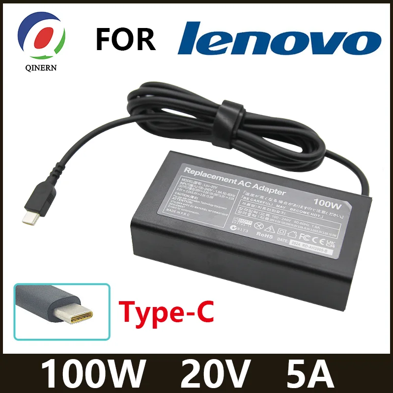 20V 5A 100W USB C Type-C Laptop Charger AC Adapter For Lenovo Idea Pad5 Pro16 Power Supply ADL100YLC3A ADL100YDC3A