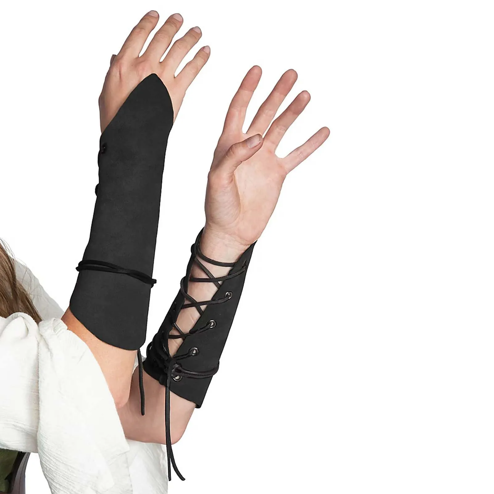 Paar Arm Guards Unisex Volwassen Verstelbare Kostuum Voor Mannen Vrouwen Halfcuff Retro Handschoenen Gauntlet Polsband Voor Cosplay Halloween