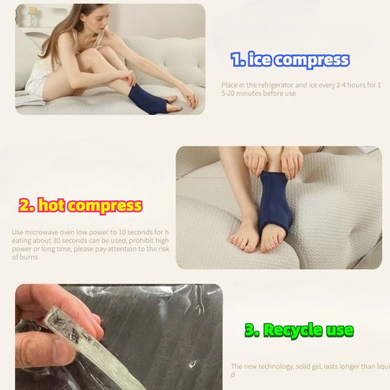 1 قطعة حزمة ثلج جل سوداء قابلة لإعادة الاستخدام للأقدام-العلاج الساخن والبارد مثالية لالتهاب وتر العرقوب والتهاب اللفافة الأخمصية أدوات العناية بالقدم #5