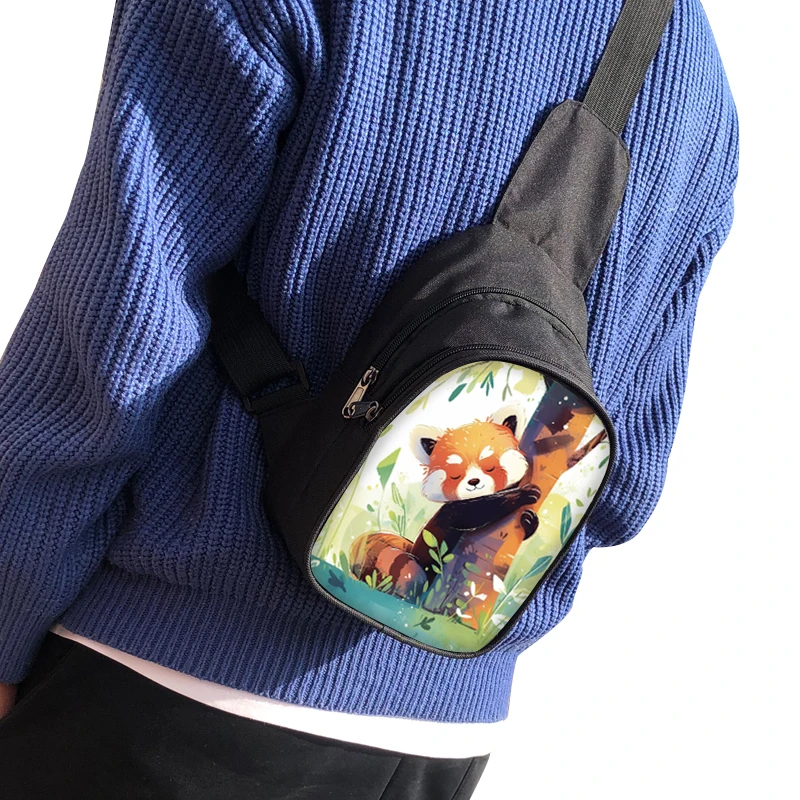 Schattige Koala Print Borsttas Aquarel Rode Panda Luiaard Boom Crossbody Tassen Mannen Vrouwen Telefoonhouder Opbergzakken Messenger Bag Cadeau