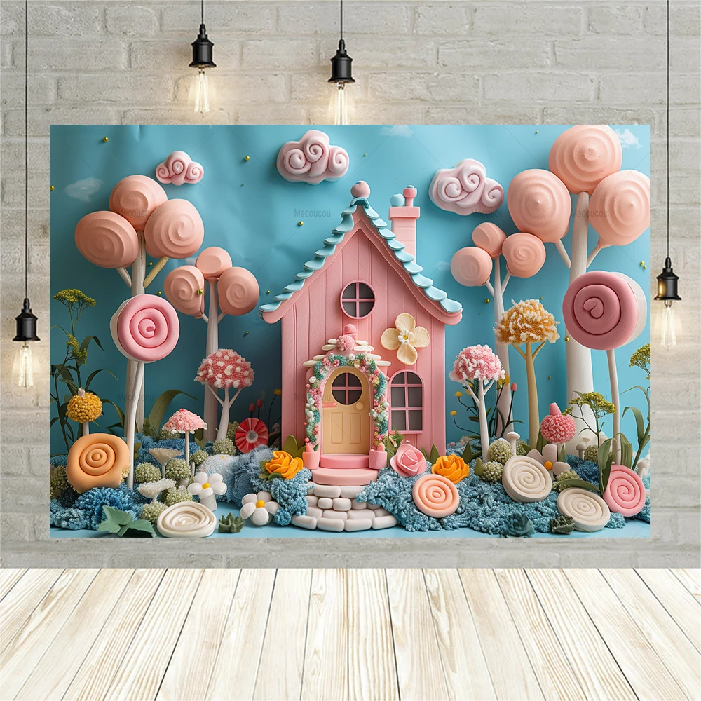 Sweet Candy House Photography Backdrop Custom Birthday Party Kids Girl Princess Family Background Portrait Decor Studio