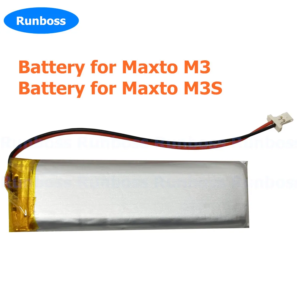 Zapasowa bateria 3,7 V 1600 mAh do rejestratora motocyklowego Maxto M3 M3S Akumulator litowo-polimerowy