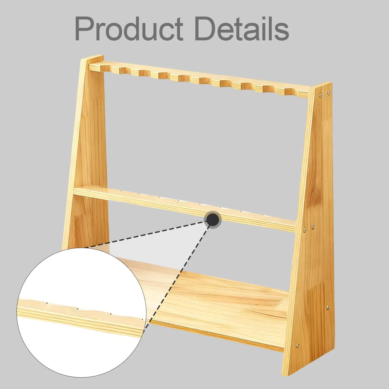 حامل جديلة حمام السباحة هدية خشبية فقط لعرض اللاعب وحامل أرضي حديث بطبقتين #5