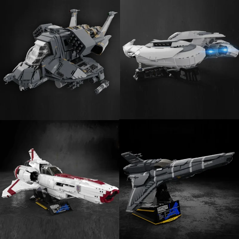 MOC Space Galacticas Viper Mark 7 Building Block Kit Spaceship Aircraft Brick Model Toy DlY Colonialed Viper STEM Christmas Gift