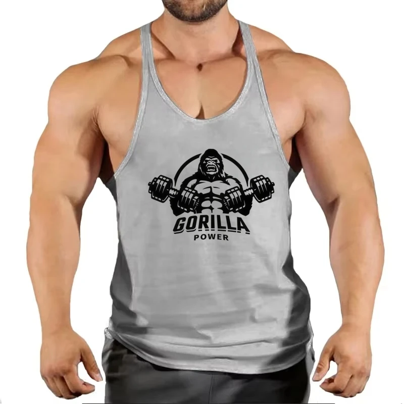 

Мужской спортивный жилет-стрингер, плотная спортивная майка без рукавов с узкими бретелями для бодибилдинга и тренировок