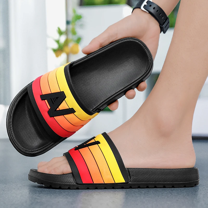 

Summer Trend Mens Slippers Non-Slip Platform House Shoes Sandals Thick Soft Indoor Outdoor Shower Bathroom Slippers Casual Shoe