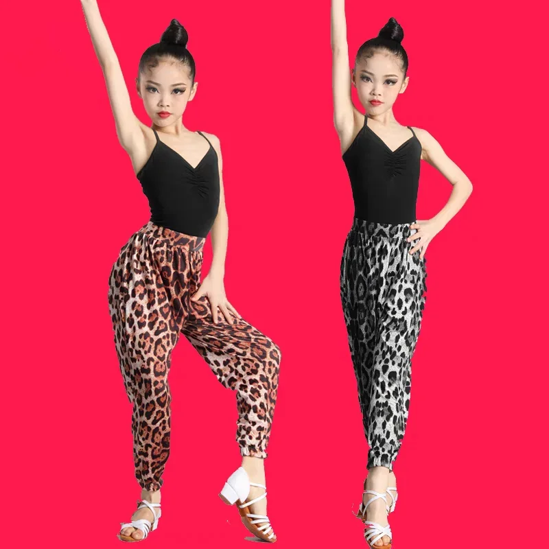 Kids Latin Danskostuums Ballroom Plus Size kinderen dans tops Broek Meisjes Sequin Salsa Samba Kinderen Podiumoutfits Kostuum