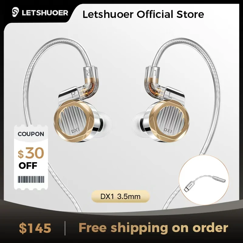 LETSHUOER DX1 11mm Dynamic Driver HiFi In-Ear Monitor Earphones