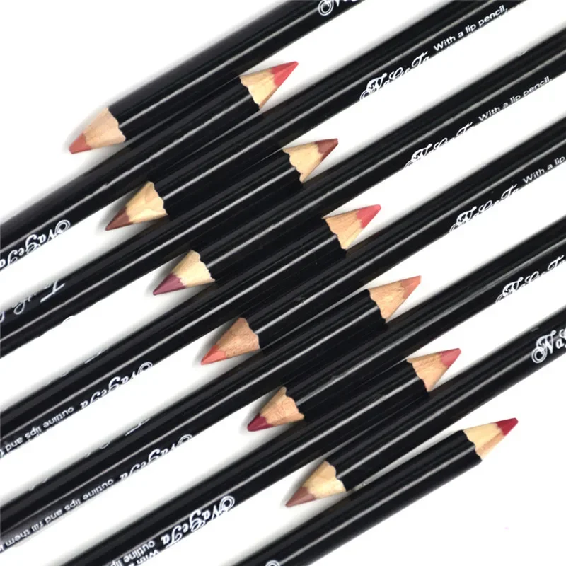 12 cores nude lápis labial fosco batom delineador caneta pigmentos à prova dwaterproof água hidratante fosco lipliner lápis ferramentas de beleza