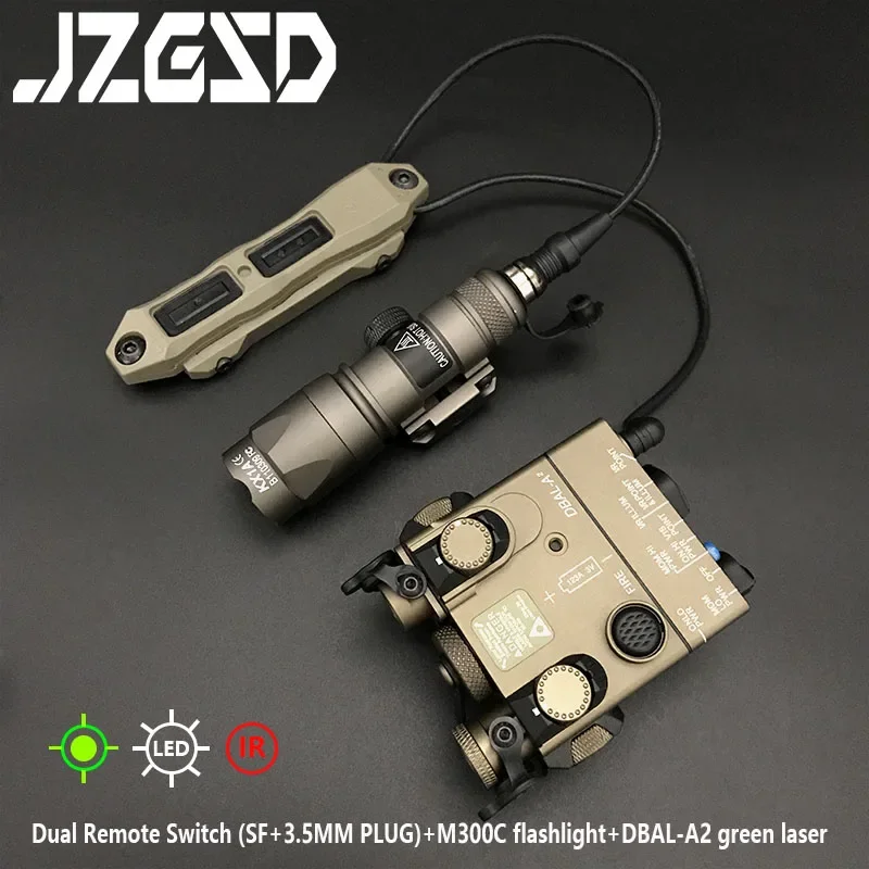 المعادن التكتيكية DBAL-A2 الأحمر IR الليزر A2 الليزر الأخضر المزدوج مفتاح بالتحكم عن بعد سلاح الصيد ضوء Surefir M300C M600C مجموعة مصابيح يدوي #5