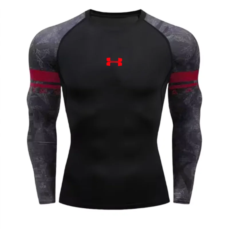 Compression Long Sleeve T Shirt Men Elastic Training T-shirt Gym Fitness Workout Tights Sport Jersey Athletic Running Shirt Men