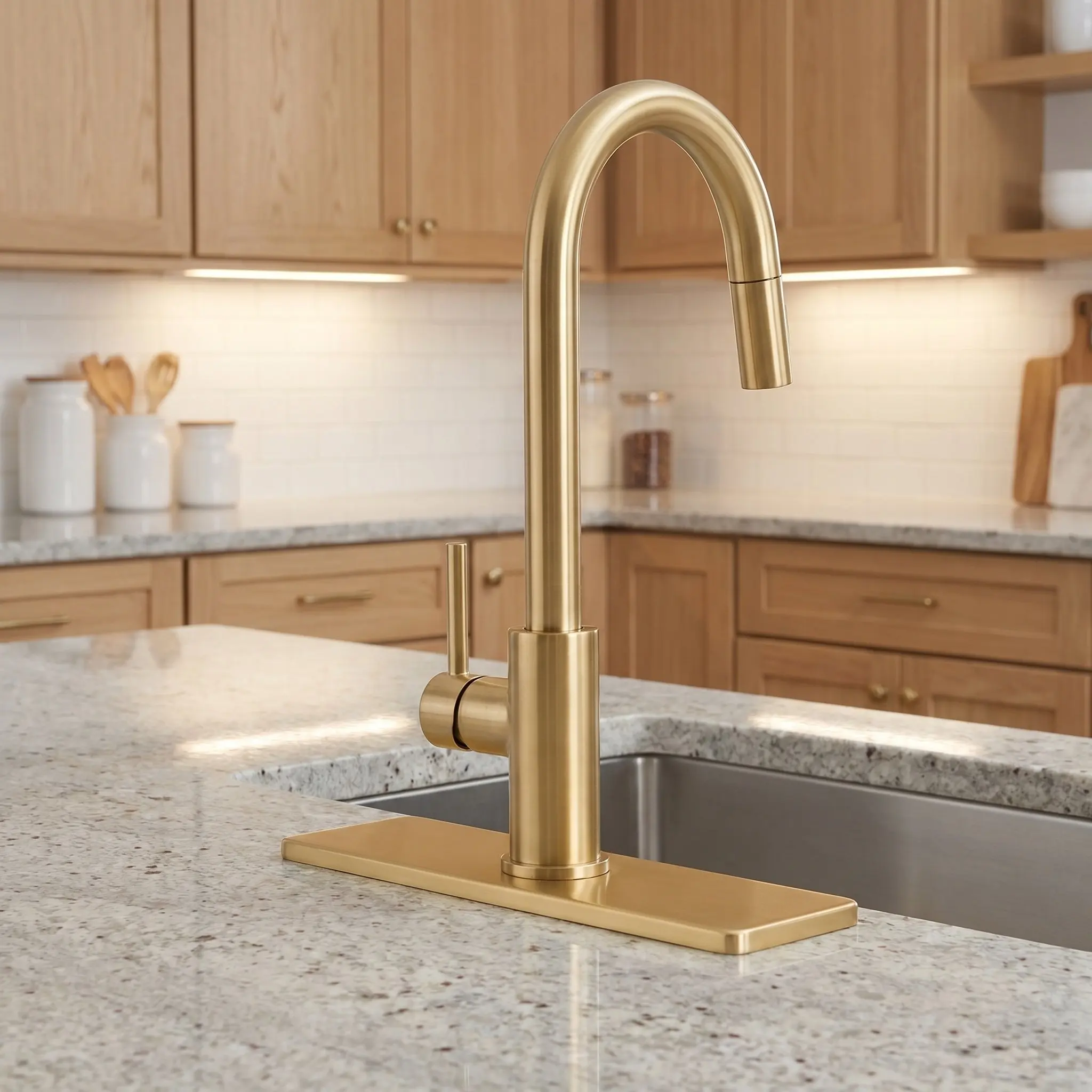 Brushed Gold Faucet Hole Cover Deck Plate Stainless Steel Rectangular Escutcheon Plate Bathroom Kitchen Sink Replacement Panel