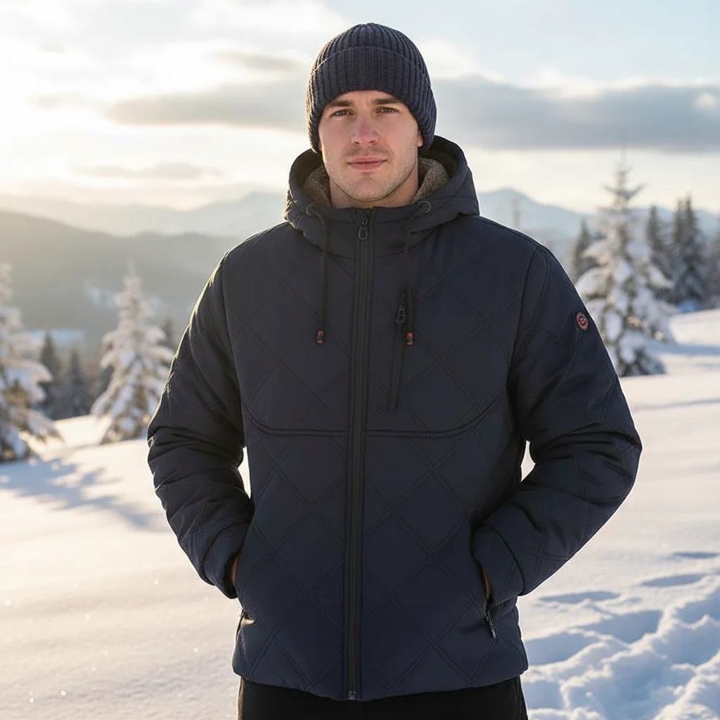 Winter Men's Fleece Warm Down Parkas Fashion Men Cotton Thick Padded Coats Men Thermal Windbreaker Hooded Overcoats Clothing