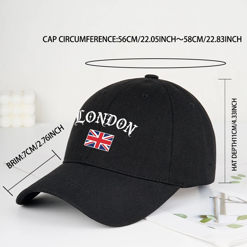 Vintage London Union Jack Print Soft-Peak Baseball Cap, Adjustable Dad Cap, Unisex, Perfect for Traveling and Shopping in London