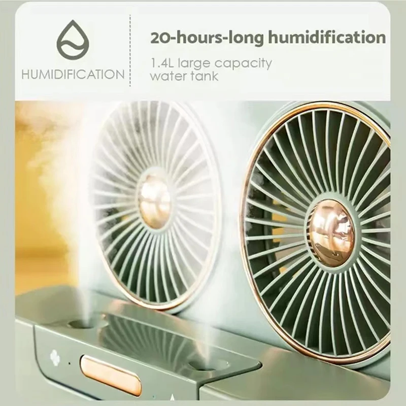 Ventilateur de pulvérisation à double lame, climatisation de bureau, USB, portable, refroidi à l'eau, vaporisateur muet, été