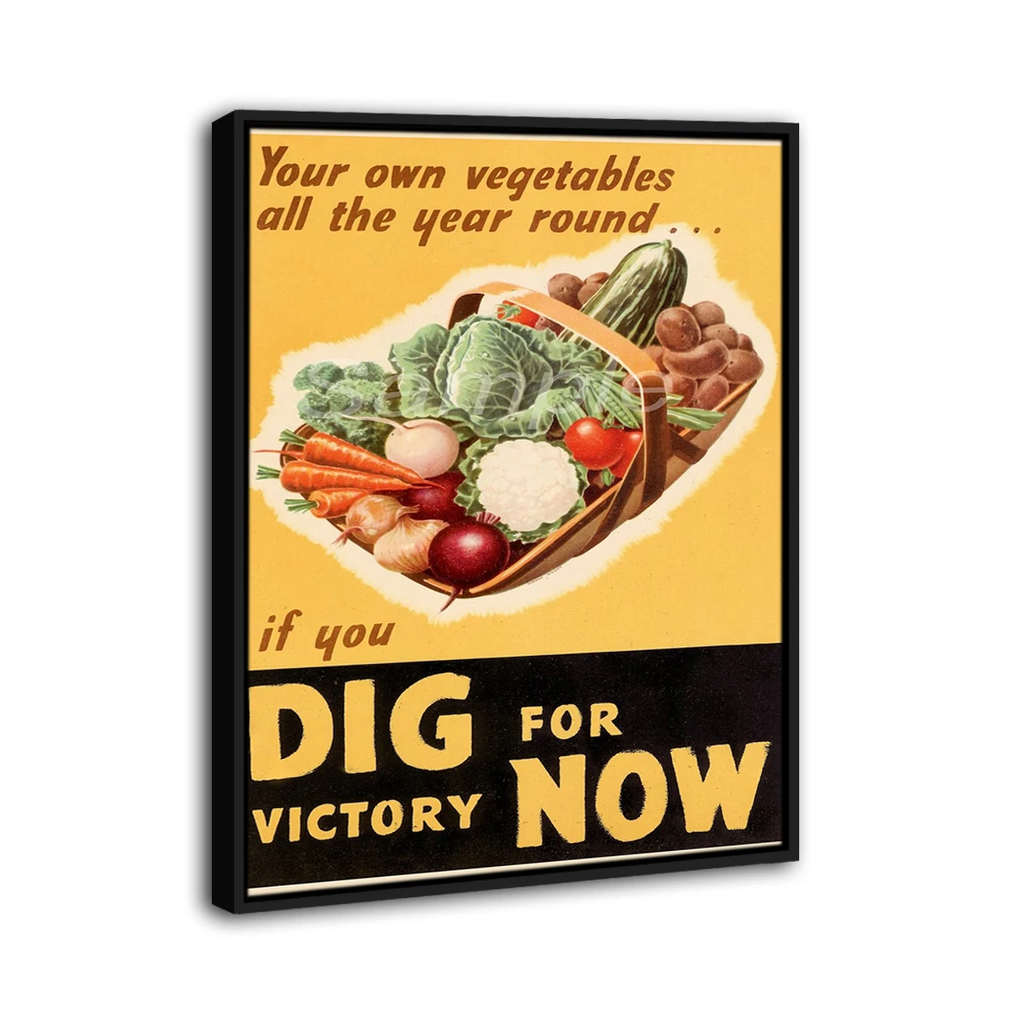 Vintage Dig For Victory War Framed Poster Print Home Decor Wall Art Painting Oil Canvas