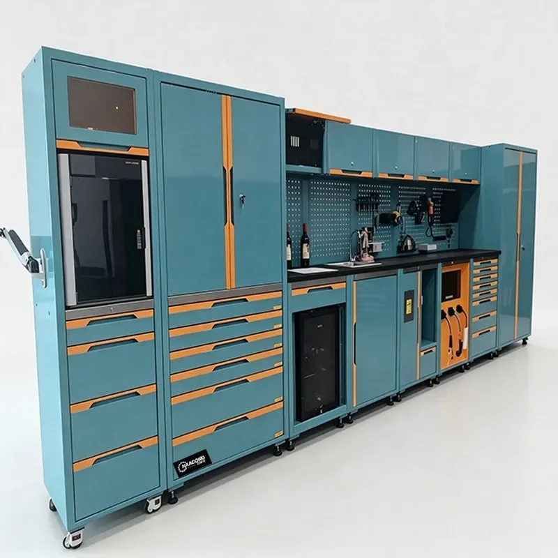 Toolbox Garage Locker Workbench Tool Cabinet Workshop Storage Organizer for Home Repair DIY Projects Heavy Duty Metal Shelf