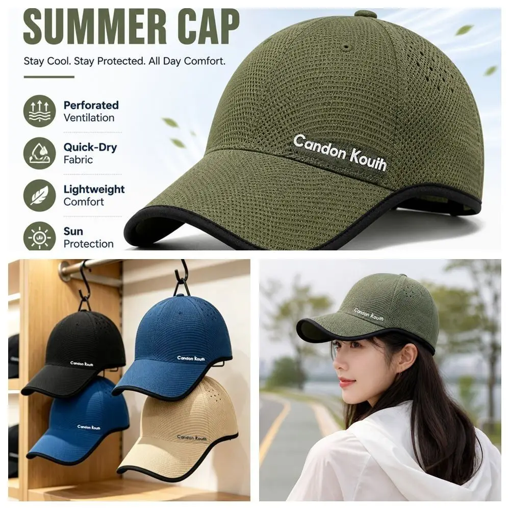 Creative Gift Seamless Baseball Cap Packable Quick Drying Sports Hat Breathable Polyester Visor Cap
