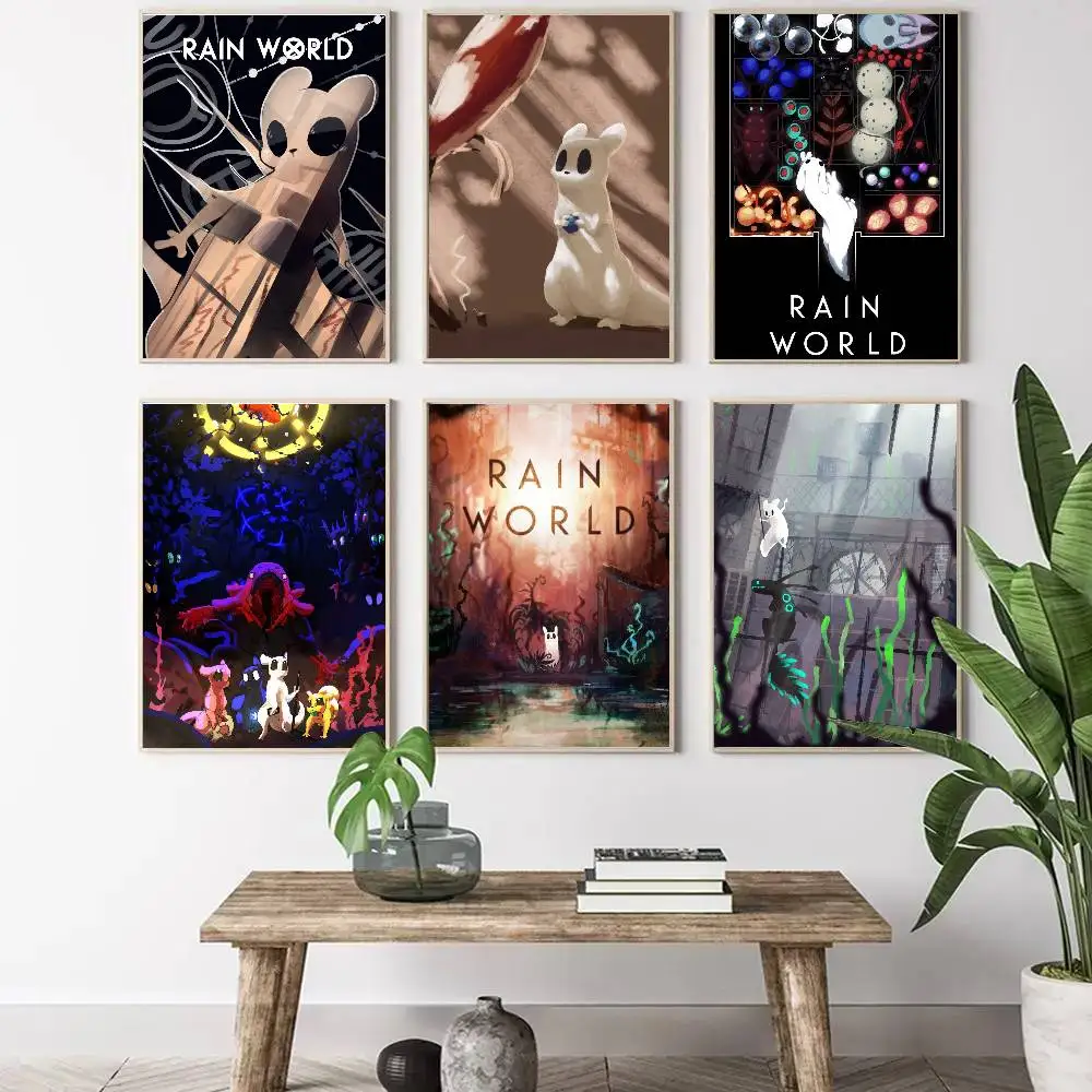 Hot Video Game R-Rain World Art Sticky Wall Waterproof Home Living Room Bedroom Bar Aesthetic Decoration