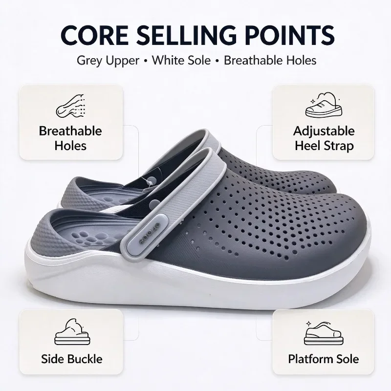 Standard Crocs New Mesh Kroger Hole Shoes Summer Men and Women Outdoor Breathable Non-slip Sports Cool Slippers
