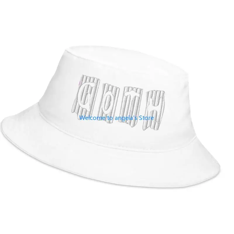 X4YC Goth Letter Print Foldable Fisherman Hat Breathable Unisex Bucket Hat Floppy Brims Hat for Halloween Event Gathering