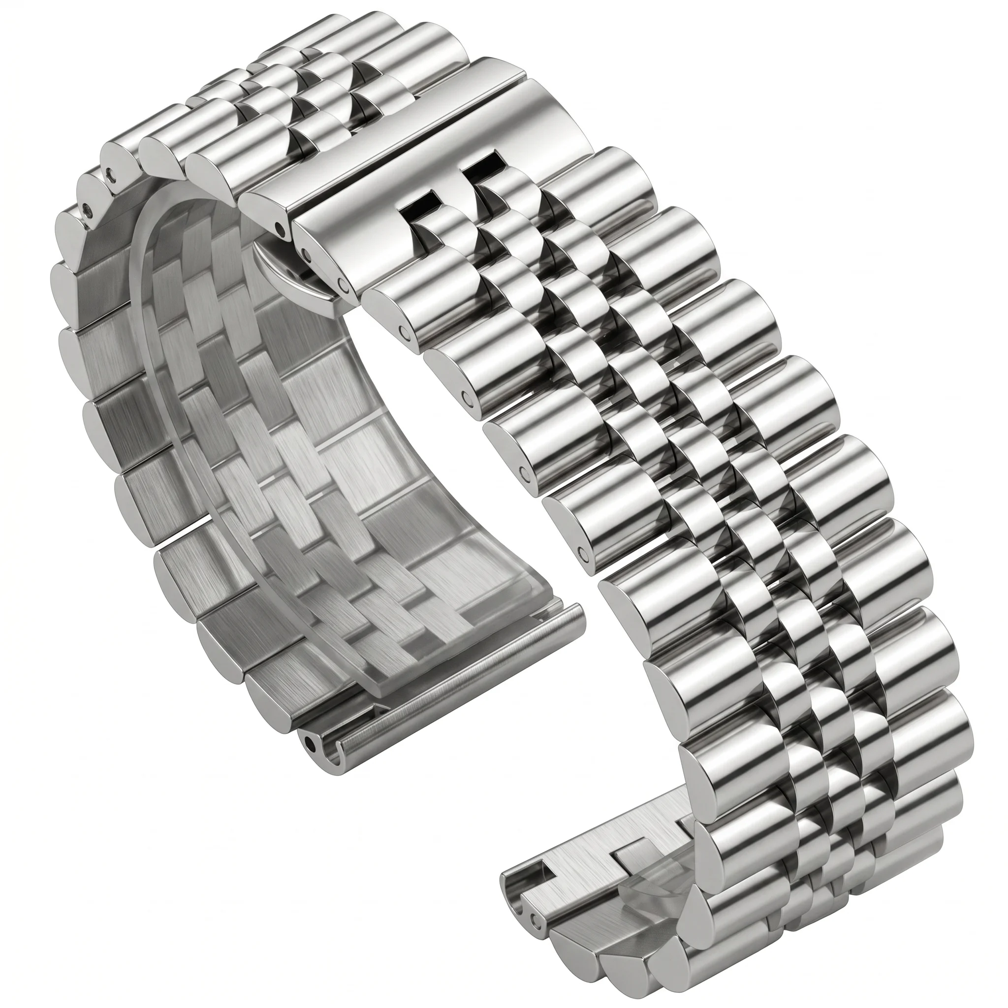 Edelstahlarmband Uhrenarmband Damen Herren Silber poliertes Armband 16 18 19 20 21 22 mm Metalluhrenarmband Zubehör