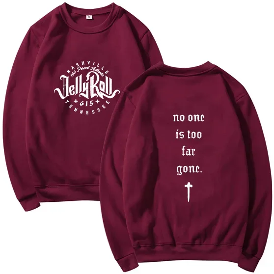 Jelly Roll Letter Print Crew Neck Sweatshirt Women\'s Men\'s Hooded Sweatshirt Casual Pullover