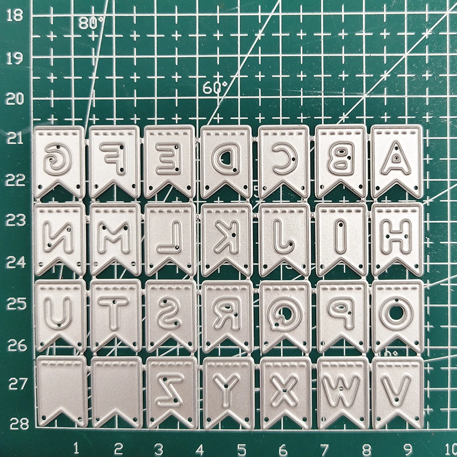 2023 New Arrival Banner Alphabet Letters Metal Cutting Dies for Scrapbook DIY Photo Album Flag Words Card Making Stencils