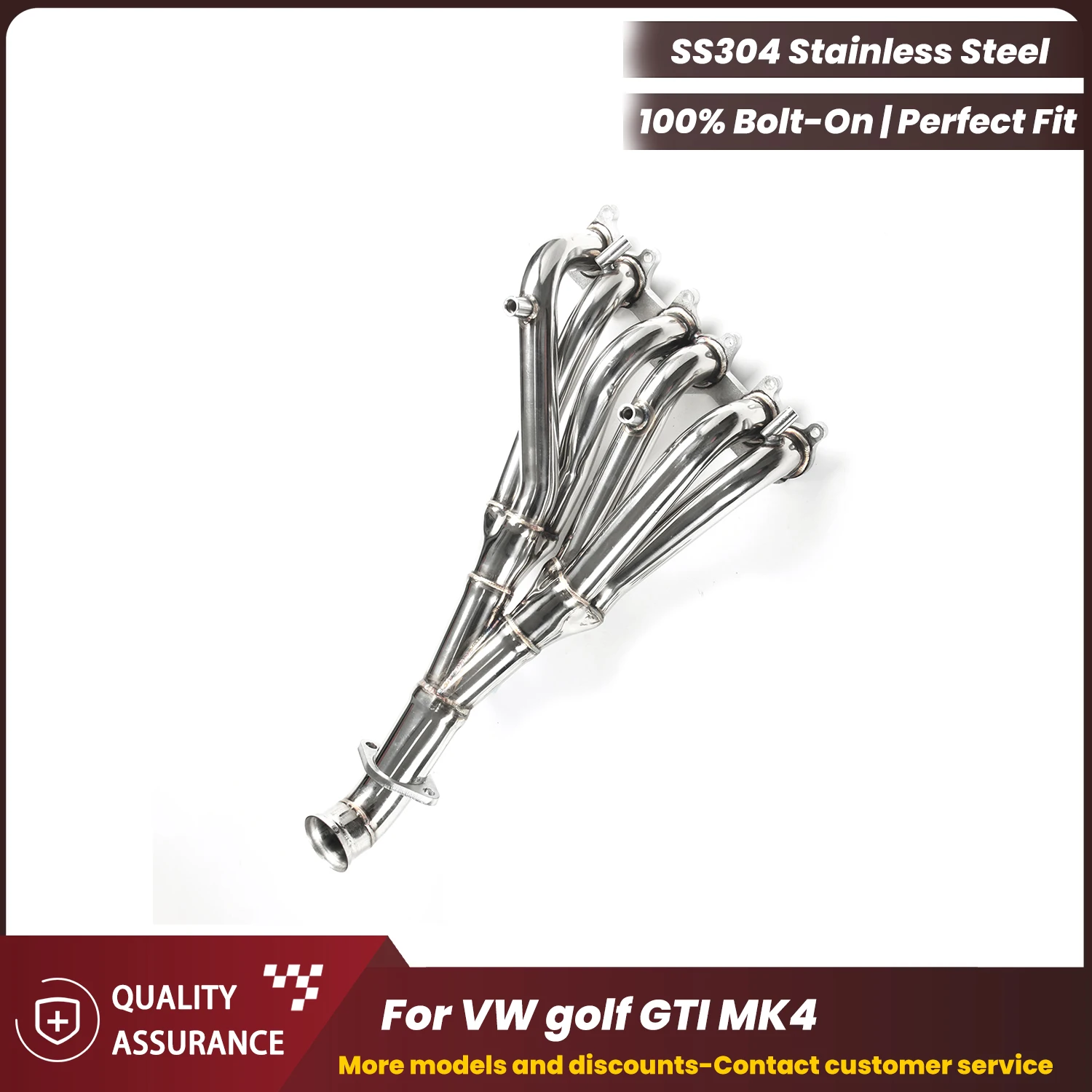 

ECCF SUS304 Sports Headers For VW golf GTI MK4 Nice Collectr Aggressive Exhaust Sound High Flow Performance Upgrade