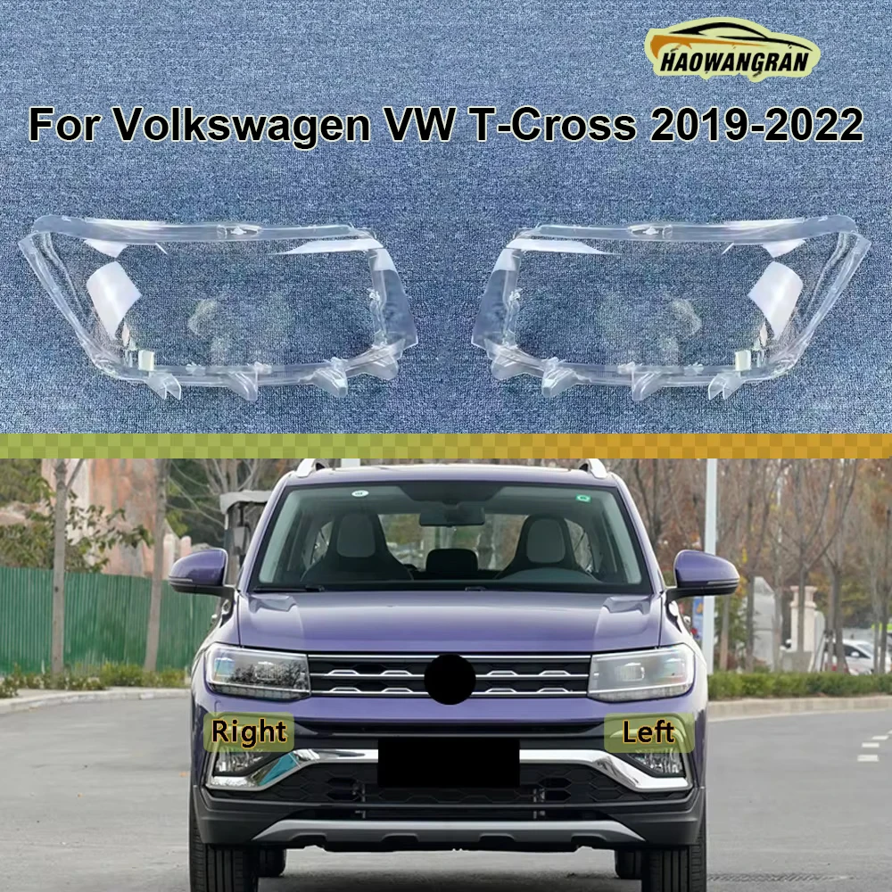 

For Volkswagen VW T-Cross 2019 2020 2021 2022 High Front Headlamp Cover Transparent PC Lampshade Headlight Shell Lens Plexiglass