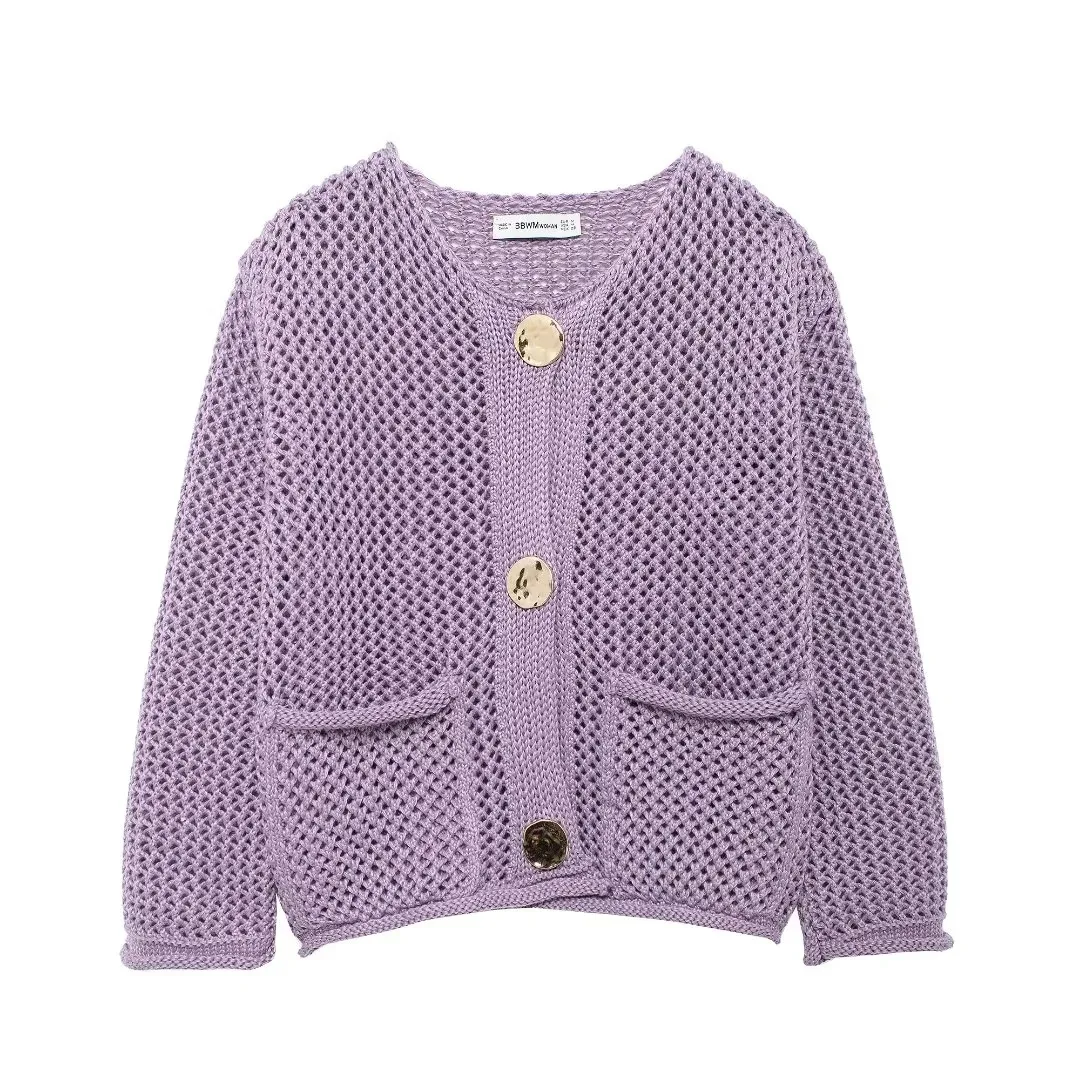 2025 Women's Fall New Arrival Fashionable Casual Long Oversized Knit Cardigan Versatile Minimalist Design Polyester