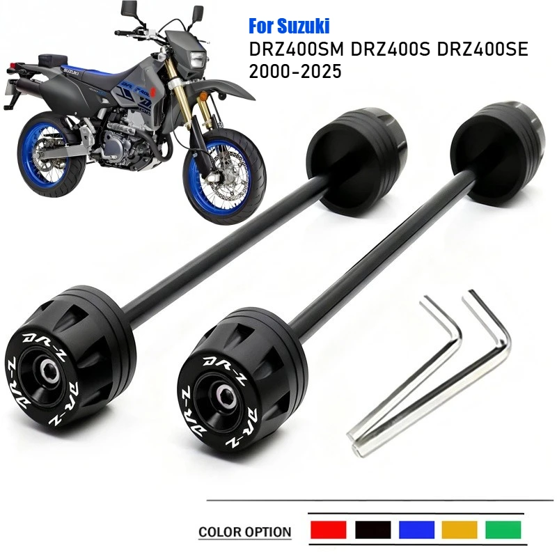 

Для мотоциклов Suzuki DRZ400SM DRZ400S DRZ400SE DRZ 400 2000-2025: передние и задние слайдеры оси, слайдеры вилки, защита от падений