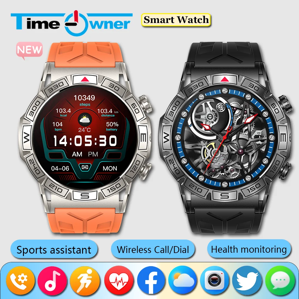 

Time Owner Smart Watch Men Bluetooth Call Sports Fitness Tracker luxury Watches IP68 Waterproof Smartwatch for Android IOS