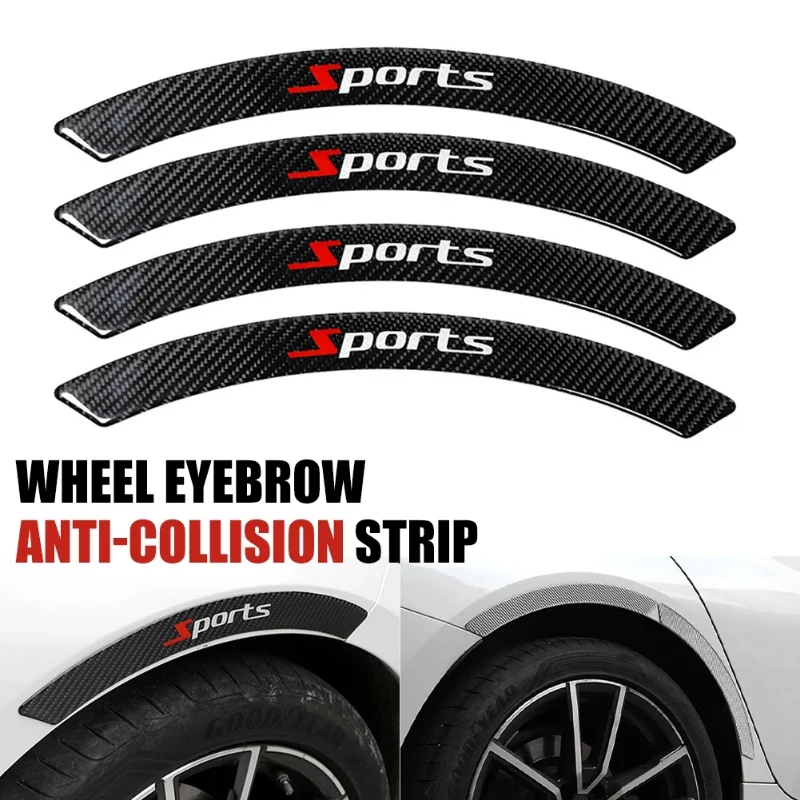 Carbon Fiber Car Wheel Eyebrow Protector Anti-scratch Auto Fender Flare Decorative Protection Strip Car Sticker for All Cars