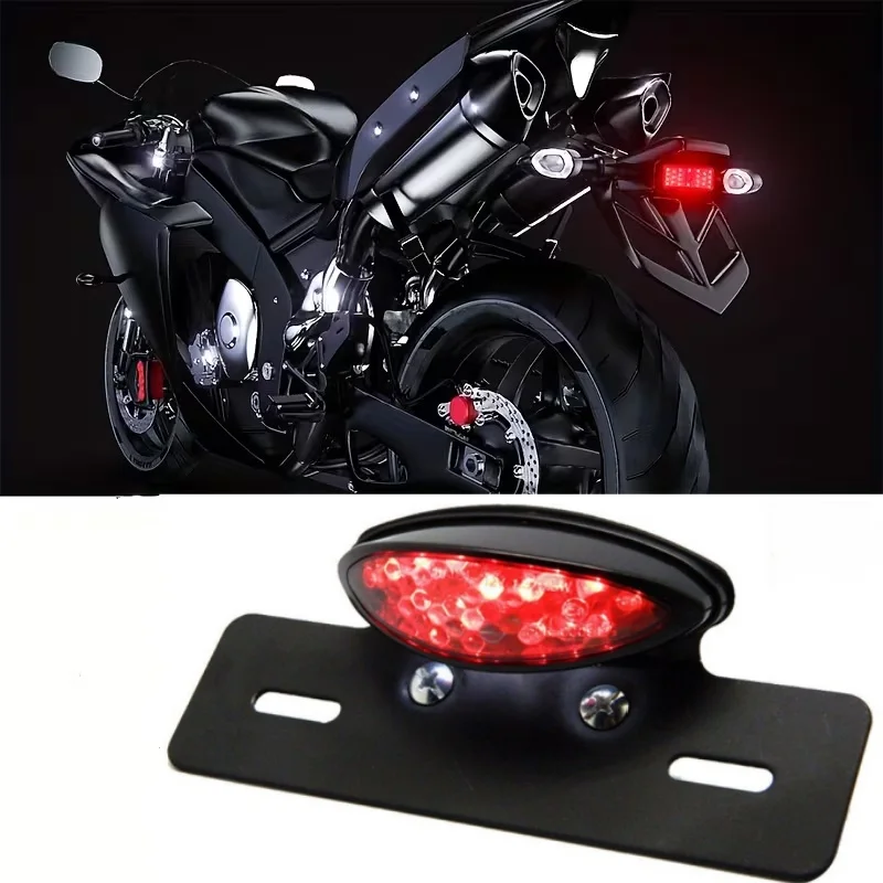 

12V LED Motorcycle Rear Brake License Plate Tail Light For Honda Cafe Racer License Plate Tail Light Easy Installation