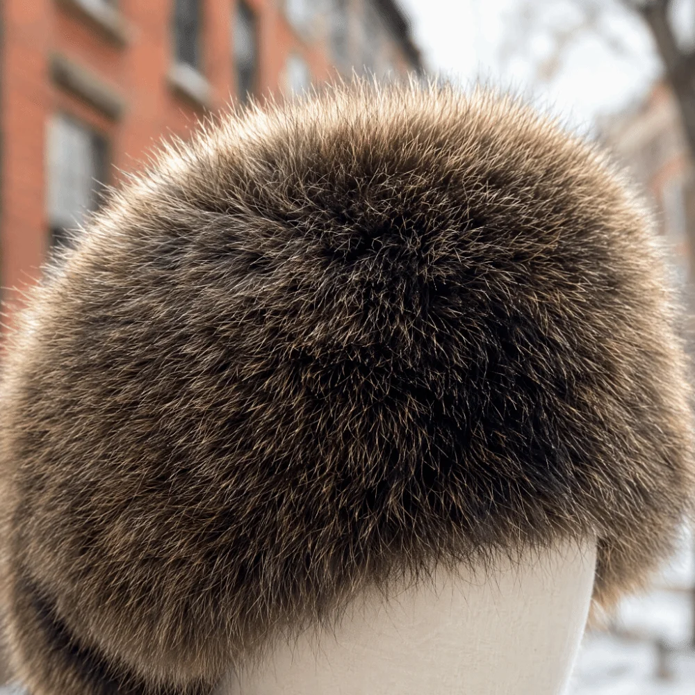 Cozy Thickened Raccoon Tail Hat Windproof Flat Top Faux Fur Beanie Comfortable Warm Ear Protection Hat Daily Wear