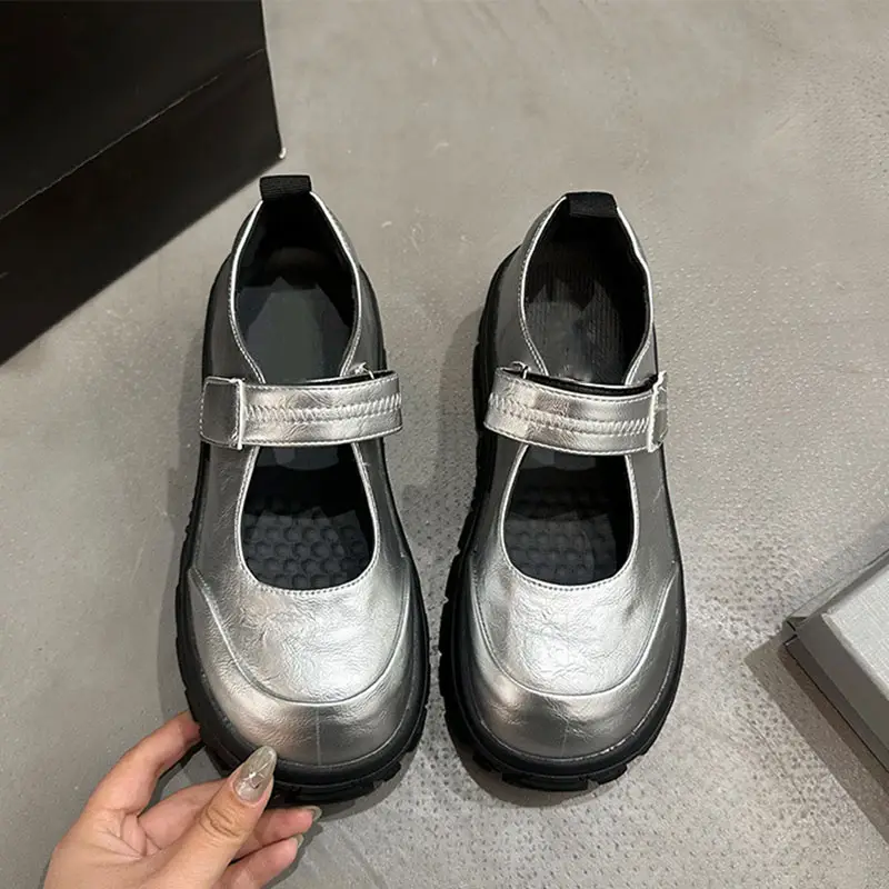 High Quality Fashion Retro Thick Bottom Mary Jane Shoes Chunky High Heeled Shallow Mouth Single Shoe Platform Sneakers for Women - Image 8