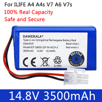 14.8V 3500mAh 14.4V Lithium Battery For ILIFE A4 A4s V7 A6 V7s Plus Robot Vacuum Cleaner ILife 4S1P real Capacity