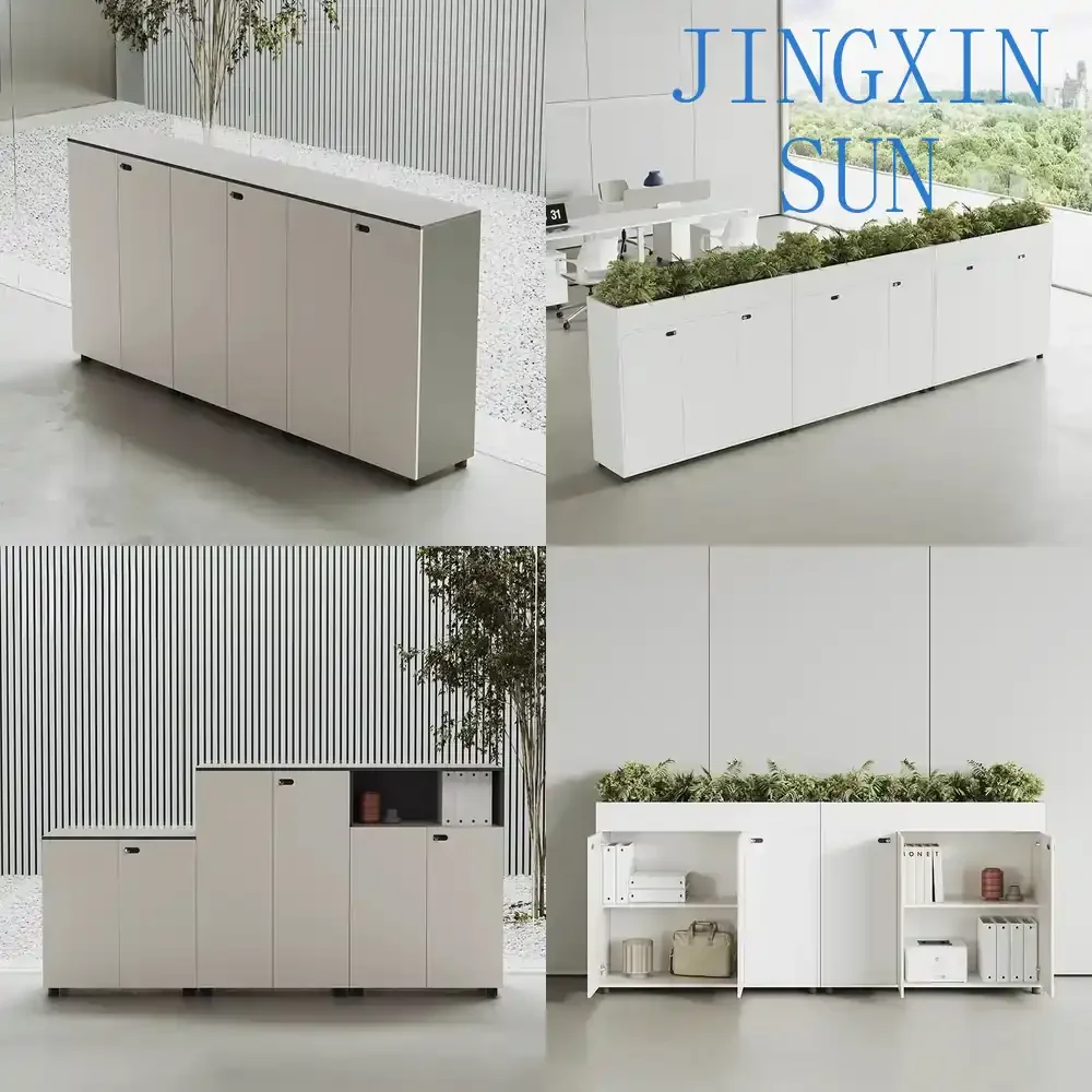 File Cabinet for Office Storage Low Cabinet for Home Organization Long Storage Partition for Documents Wooden Flower Trough