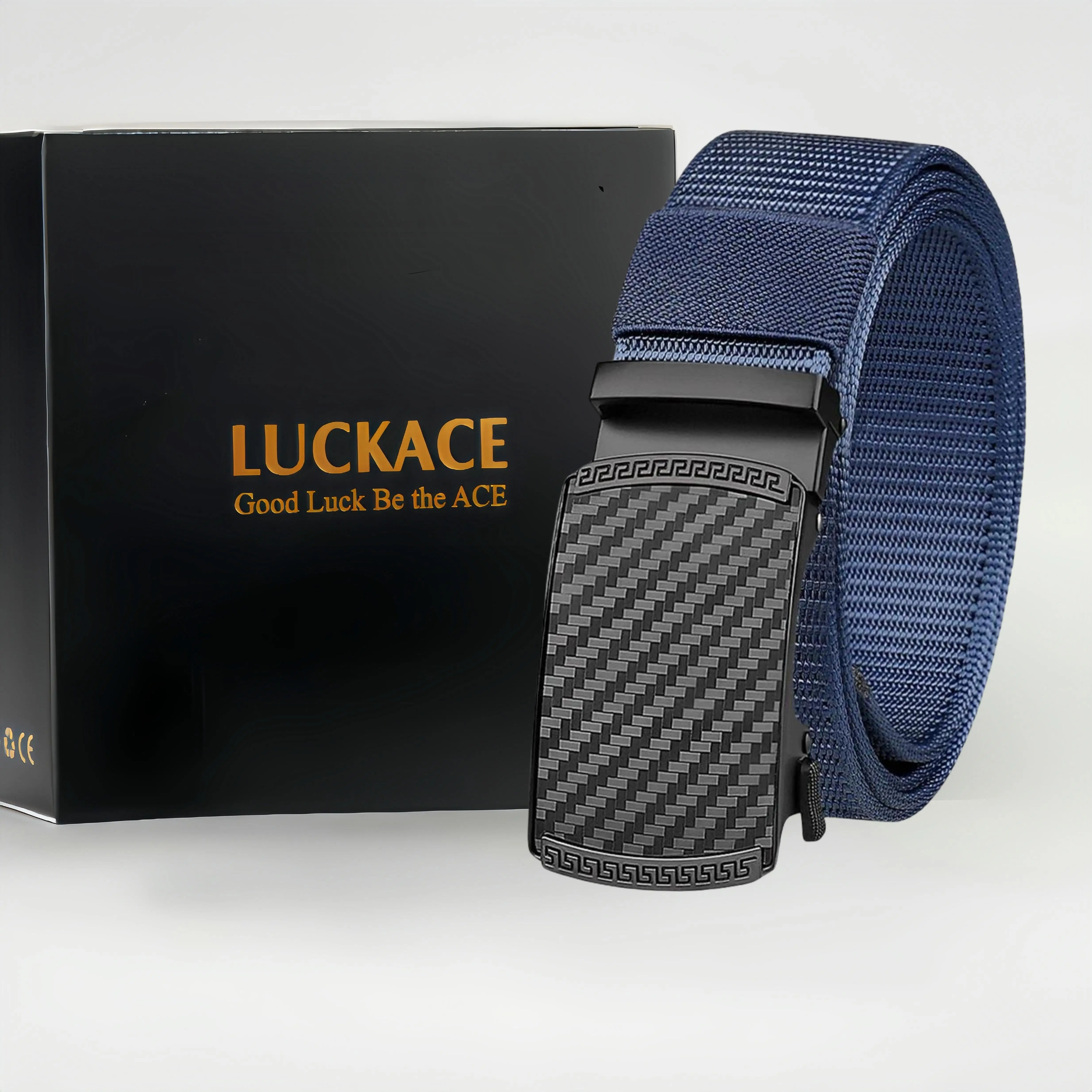 

1pc LUCKACE Nylon Belts for Men Quality Fashion Alloy Strap Male Elastic Belt for Men Accessory