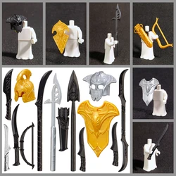 10PCS/SET Middle Ages Knights Elf MOC Shield Sword Spear For 4cm Mini Dolls Building Blocks Brick Toys For Kid