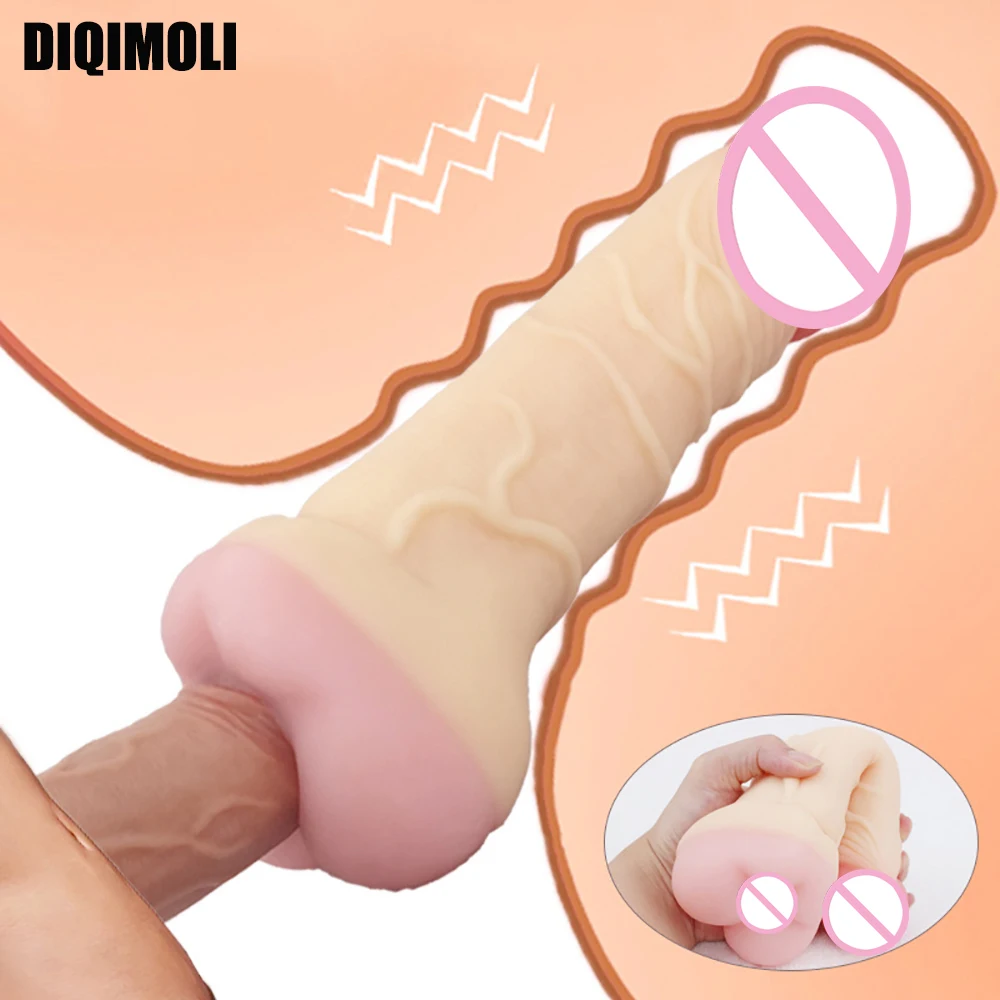 Realistic Big Penis Soft Dildo Huge Dick Erotic Phallus Reusable Penis Enlargers Pussy Cup Dildos Three Uses Sex Toys Unisex